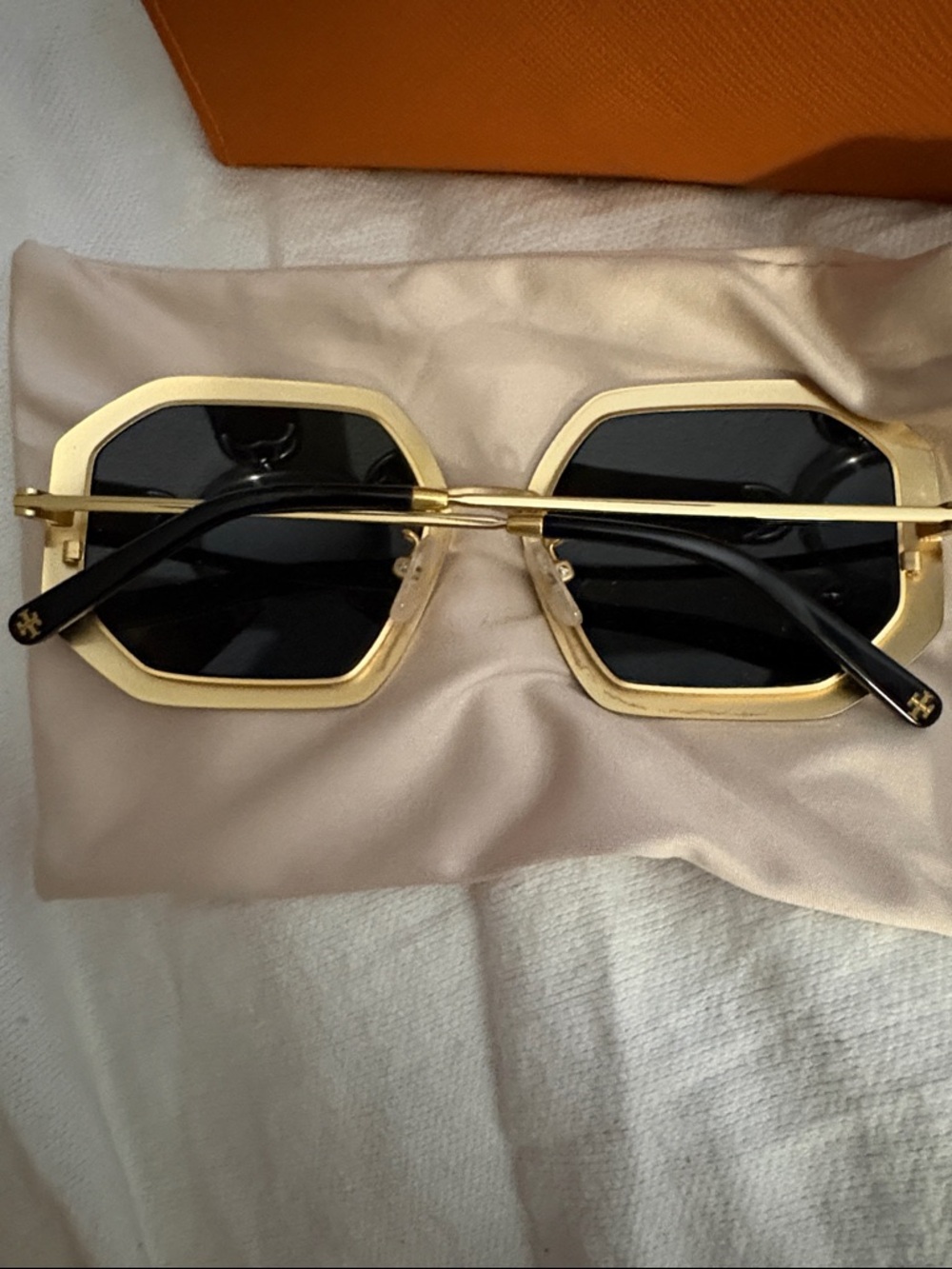 NWT FULL INCLUSION Women's Geometric Sunglasses with Orange Accents - Picture 2 of 4